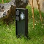 Prios Foranda villanyoszlop, 2 időzítő fekete 40 cm