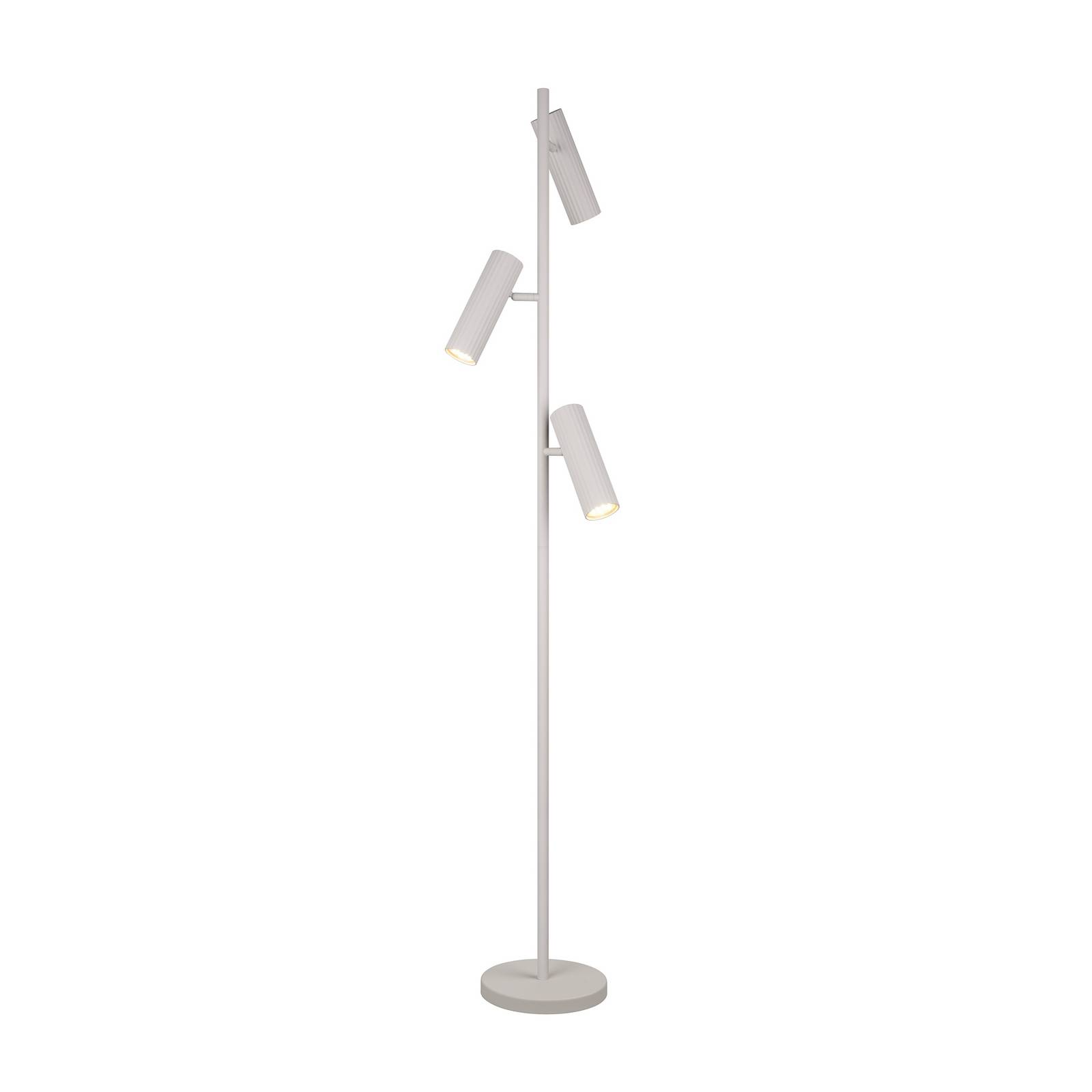 Stehlampe Soka, hellgrau, Höhe 150 cm, Metall, 3-flg.
