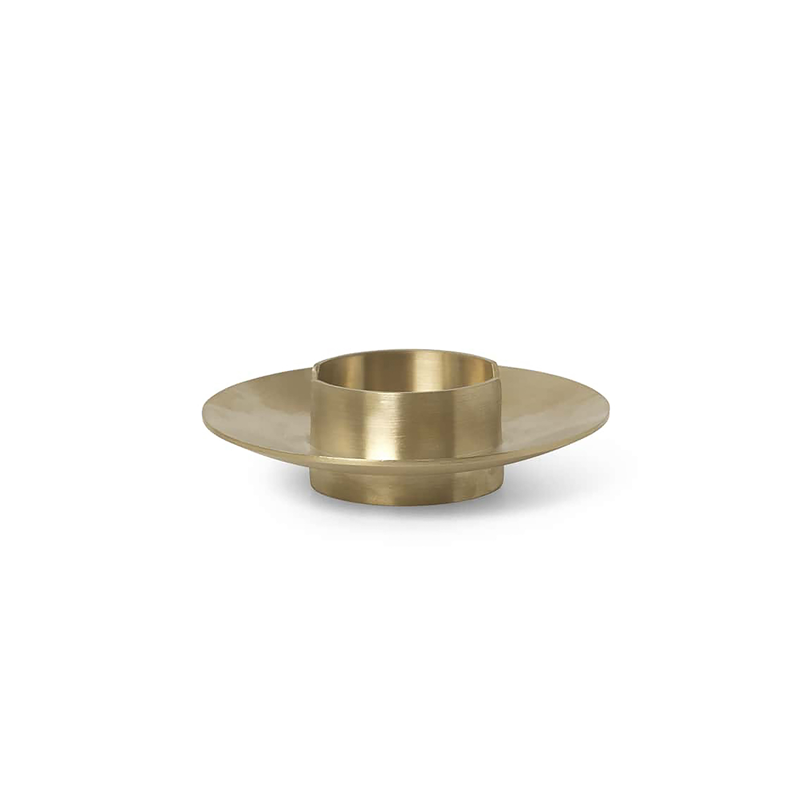 ferm LIVING Candlestick Block, polished, brass, Ø 11 cm