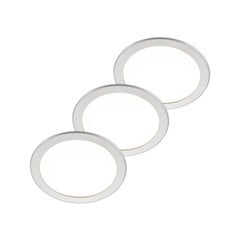 Prios LED лампа за вграждане Cadance, сребриста, 24 cm, комплект от 3, CCT