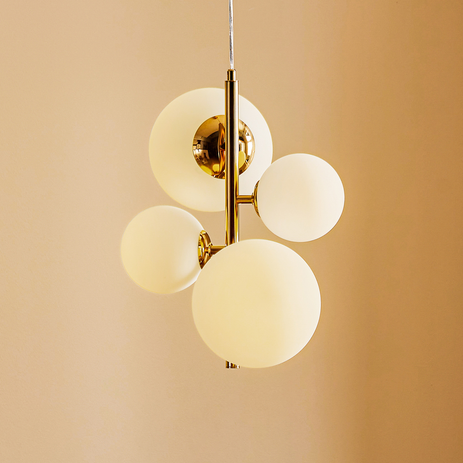 Hanglamp Bloom, 4-lamps, goud