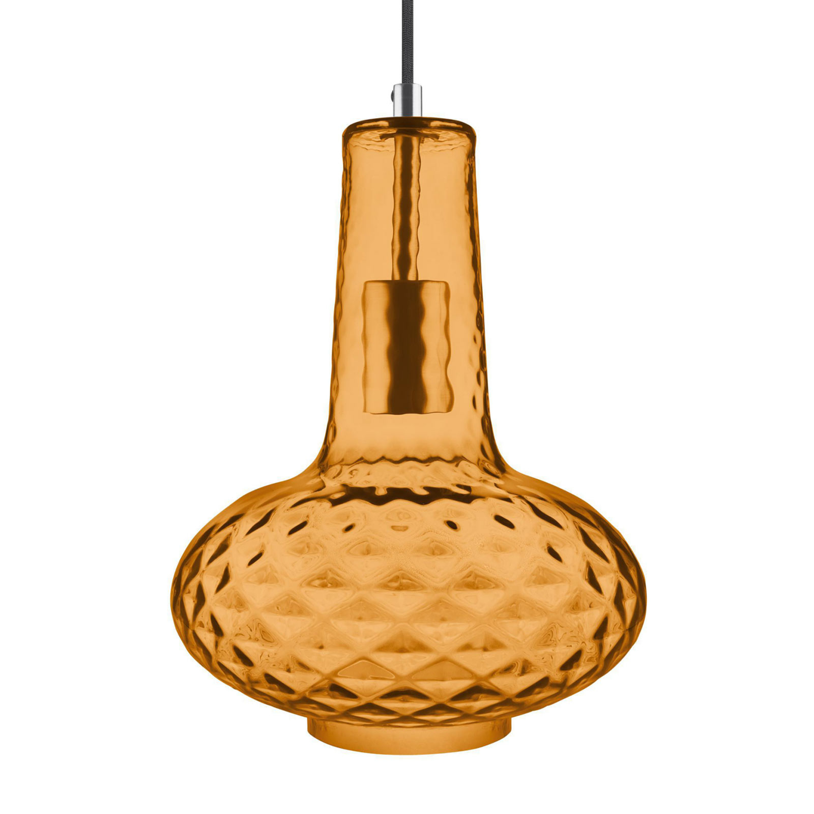 LEDVANCE Vintage 1906 Carved Pendant Pear orange, for Living / Dining Room, glass, E27, 40 W, energy efficiency: A++