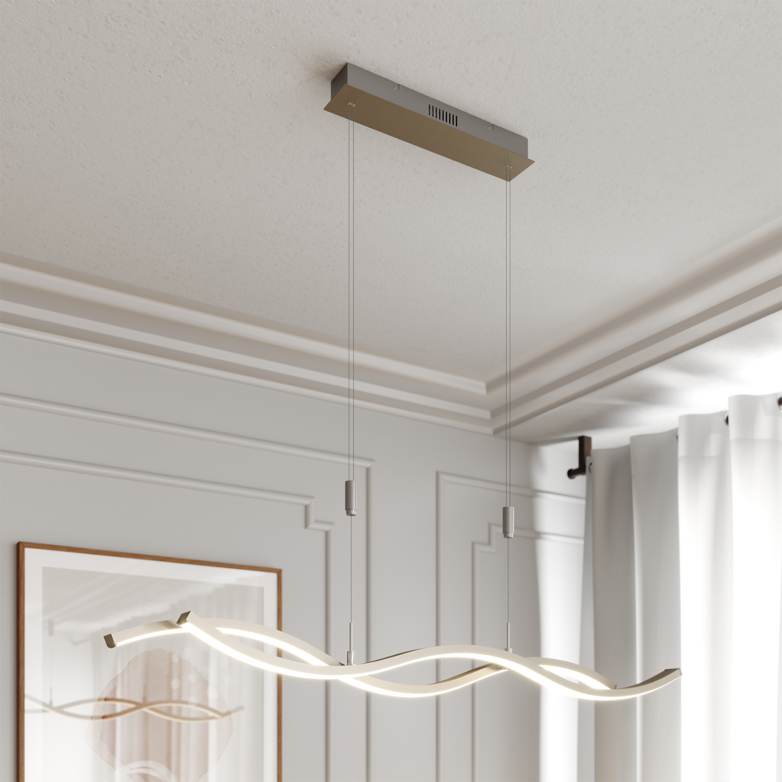 Lucande Mairia LED hanging light height-adjustable