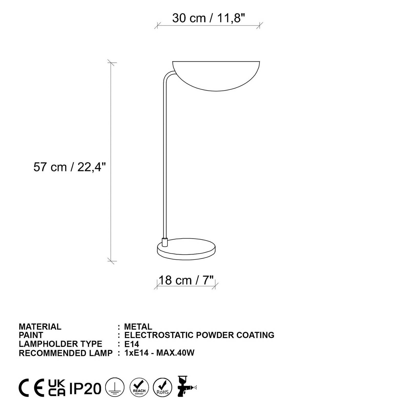 Lampa stołowa Corner, czarna/złota, wysokość 57 cm, E14