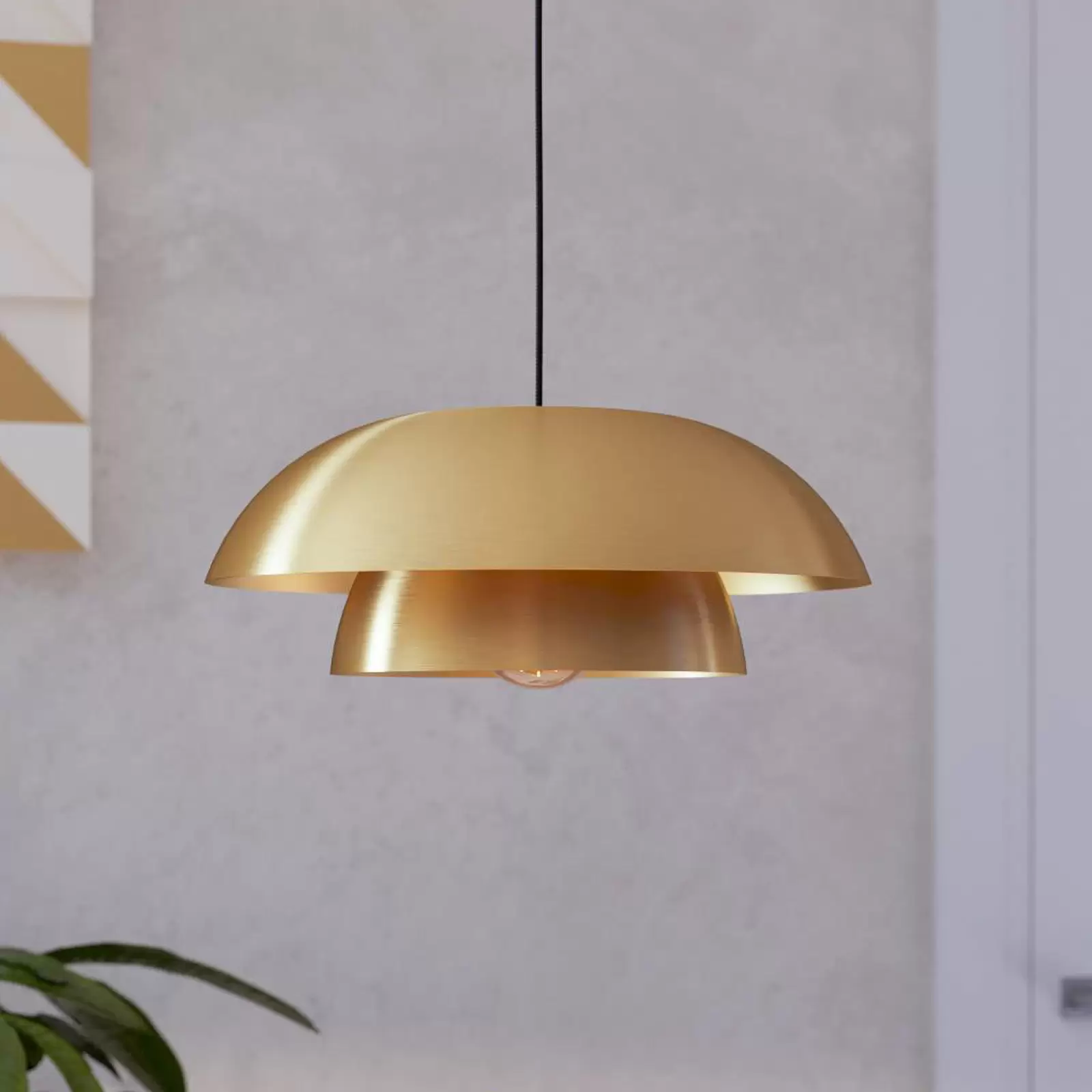 Lampada a sospensione senza fili in ottone spazzolato, 150 cm I Model -  Anour