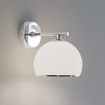 Mina wall light, chrome-coloured, metal/glass