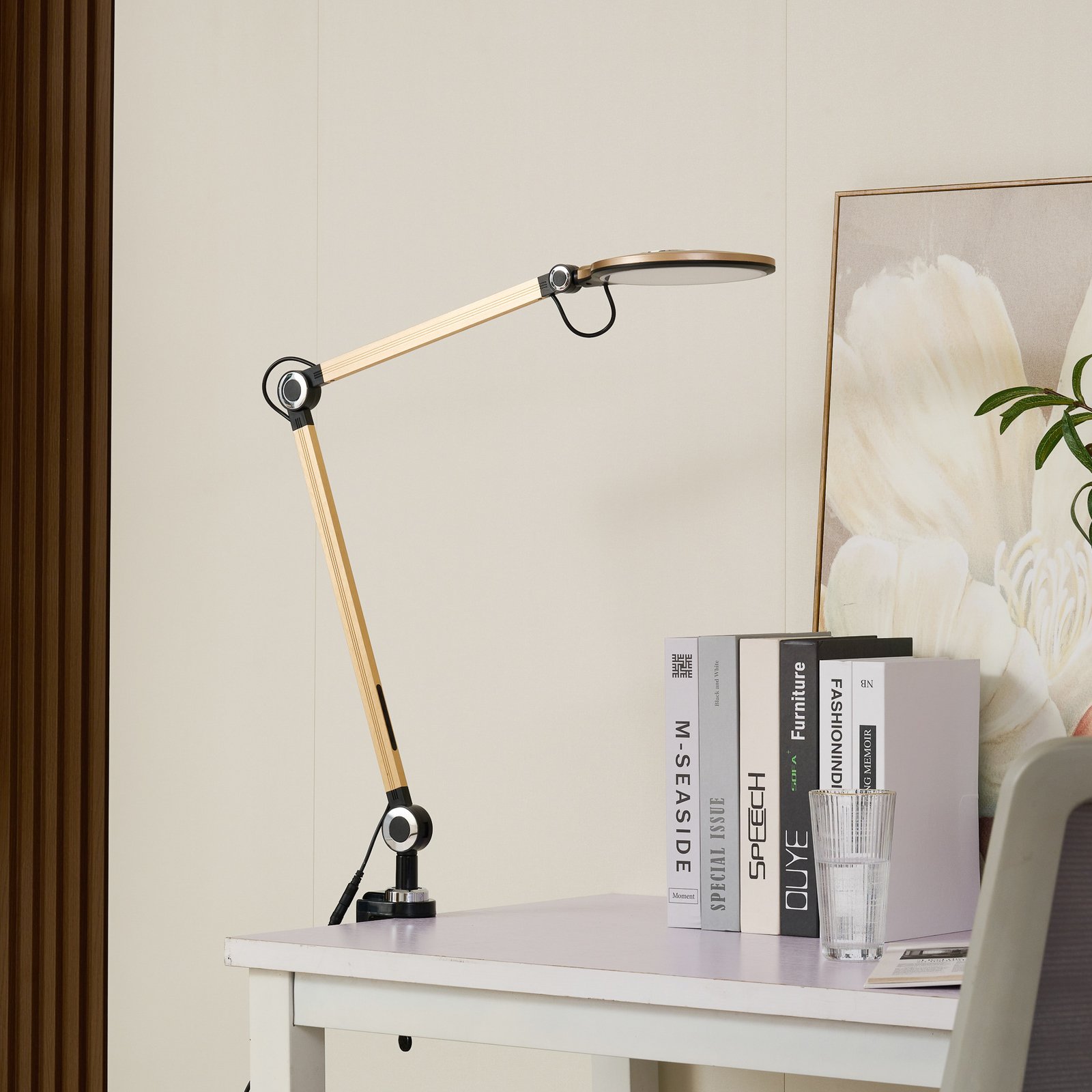 Nyxaris LED Candeeiro de Mesa w/Clamp CCT Silver - Lindby