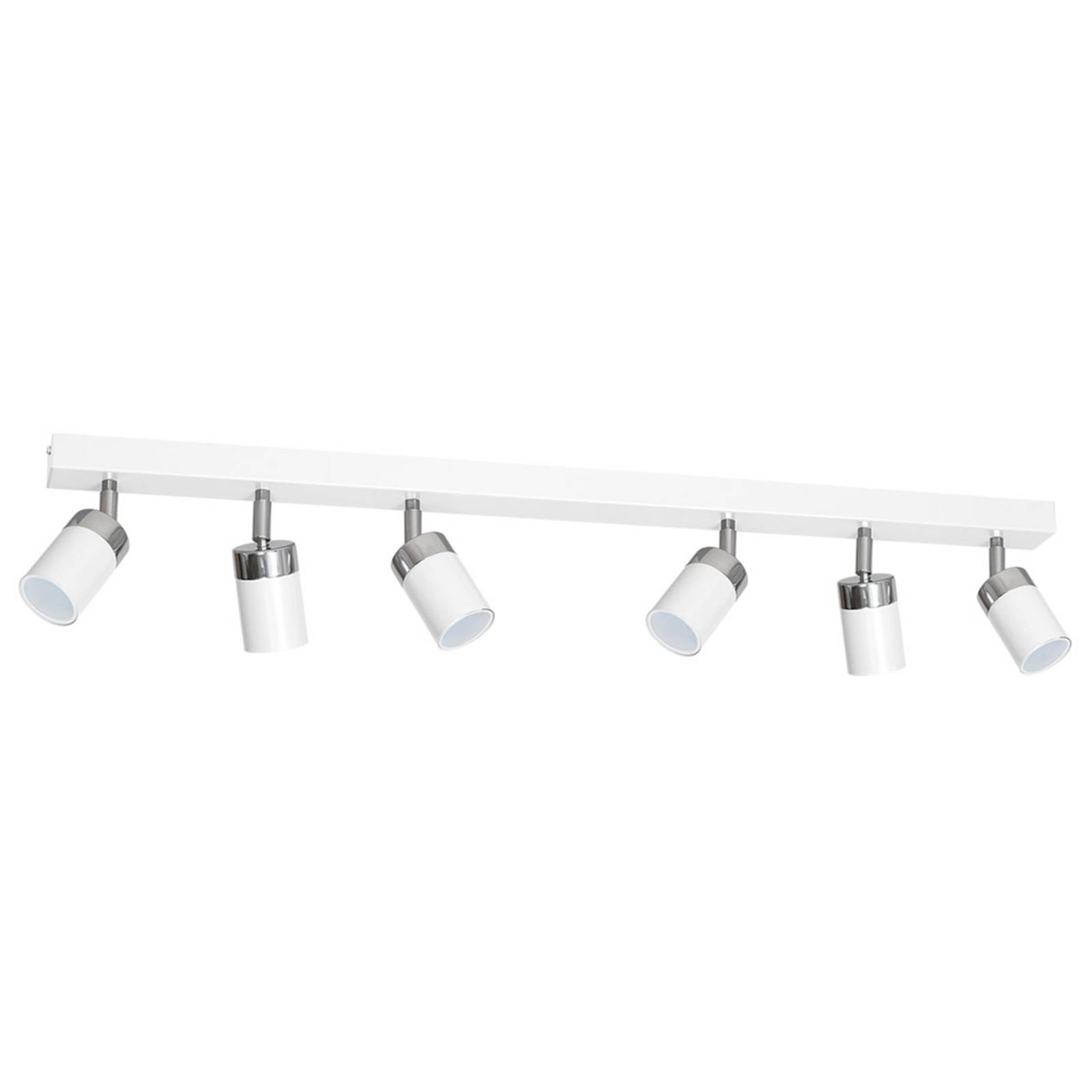 Euluna Joker ceiling spotlight, white/silver, six-bulb - Living / Dining Room - Ceiling Light - dimmable - Modern