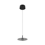 Lámpara colgante LED Sirena, negro/gris ahumado, Ø 20 cm, cristal, CCT