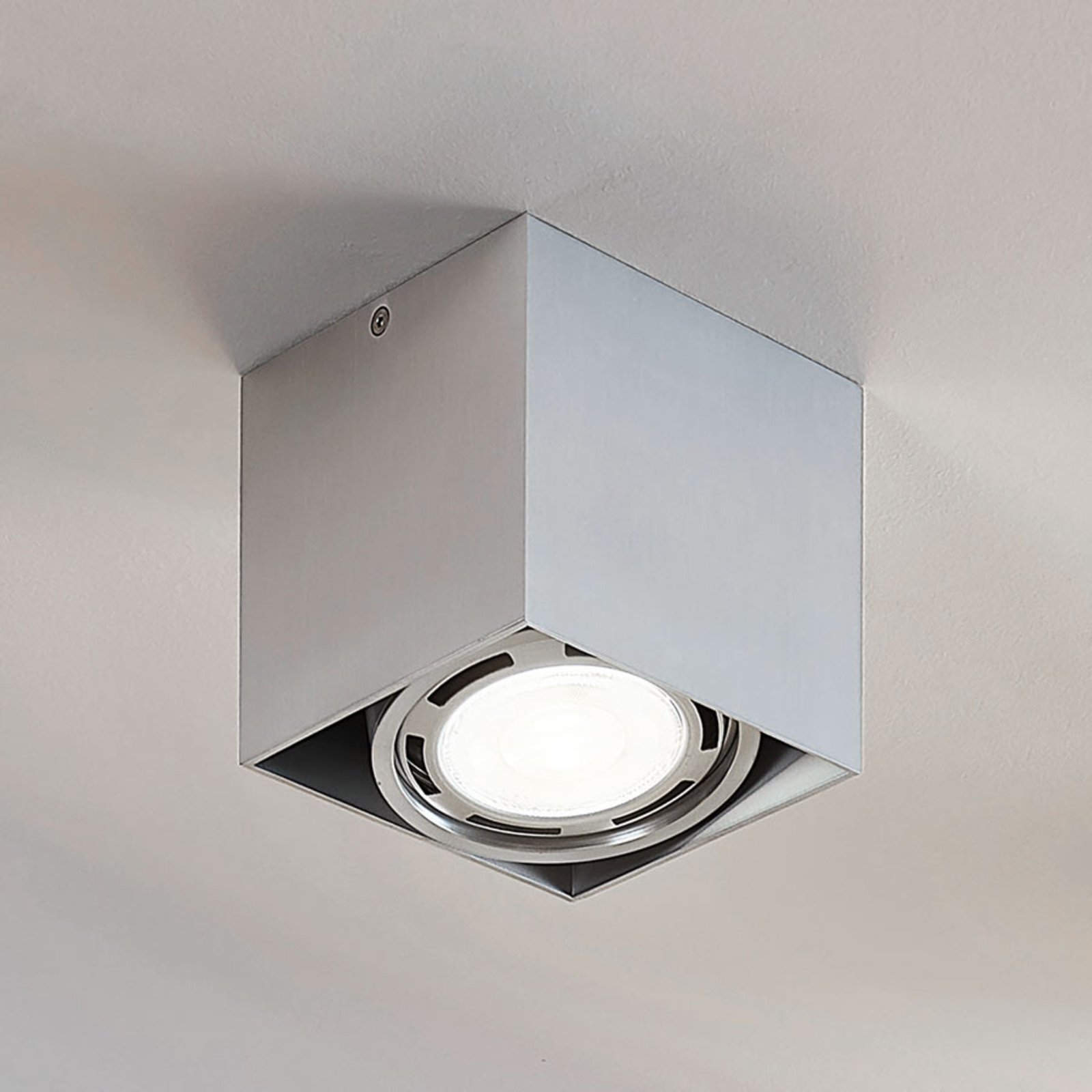 Lampenwelt.com Rosalie LED-downlight 1 lyskilde kantet alu - Aluminium / gr? / sink