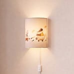 Applique murale pour enfants « Kids Print » blanche/multicolore, 24 cm, prise,