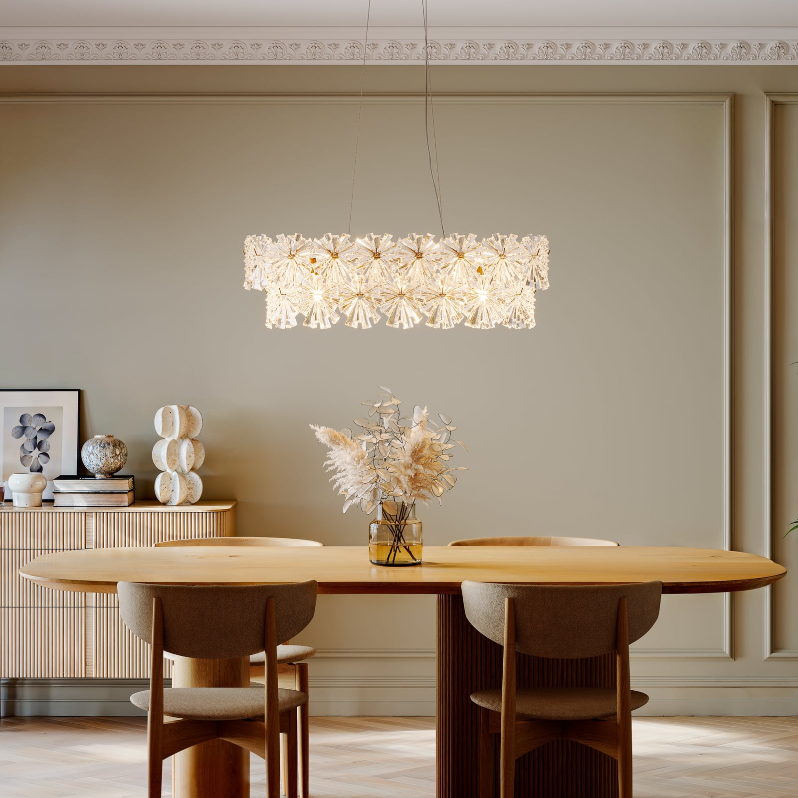 Lorraine pendant light, brass/clear, metal/acrylic, length 75 cm, E14 – By Lorraine pendant light, brass/clear, metal/acrylic, length 75 cm, E14 – By