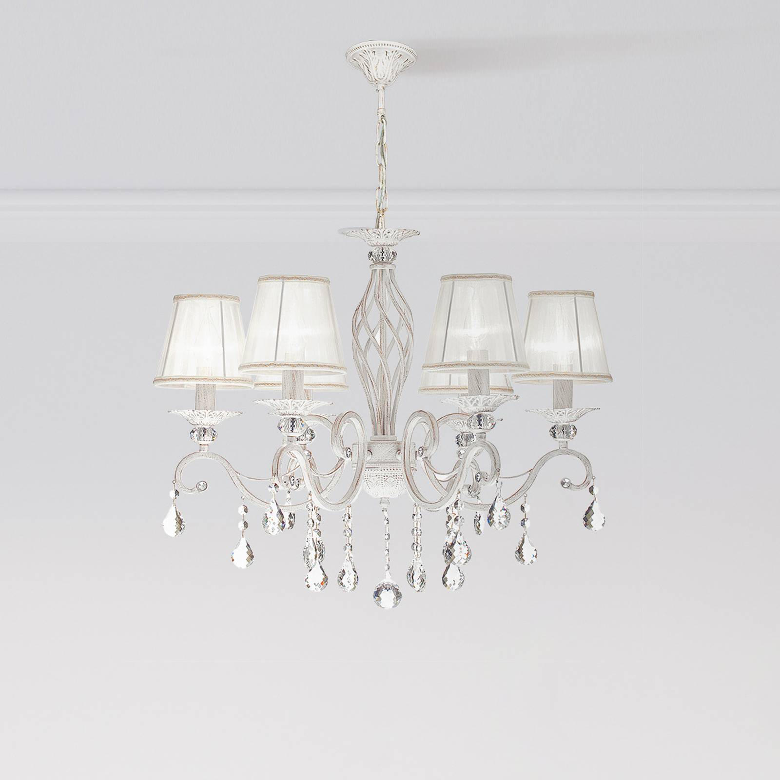 Photos - Chandelier / Lamp Maytoni Grace chandelier, white, 6-bulb, organza, E14 