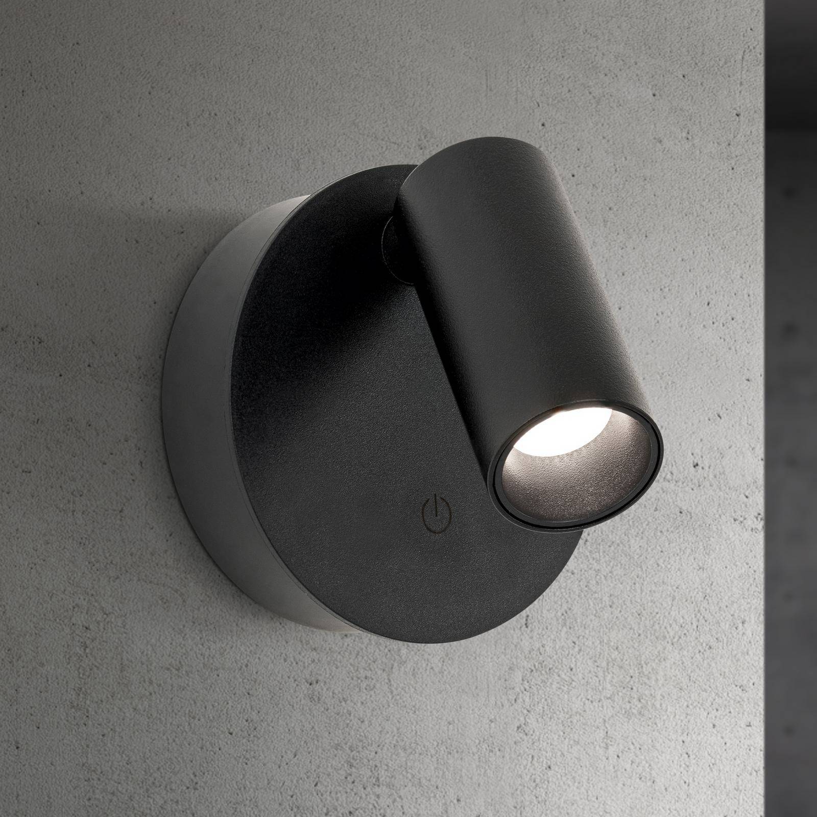 Ściemniany kinkiet LED Luxy, czarny, aluminium, CCT, ściemniacz