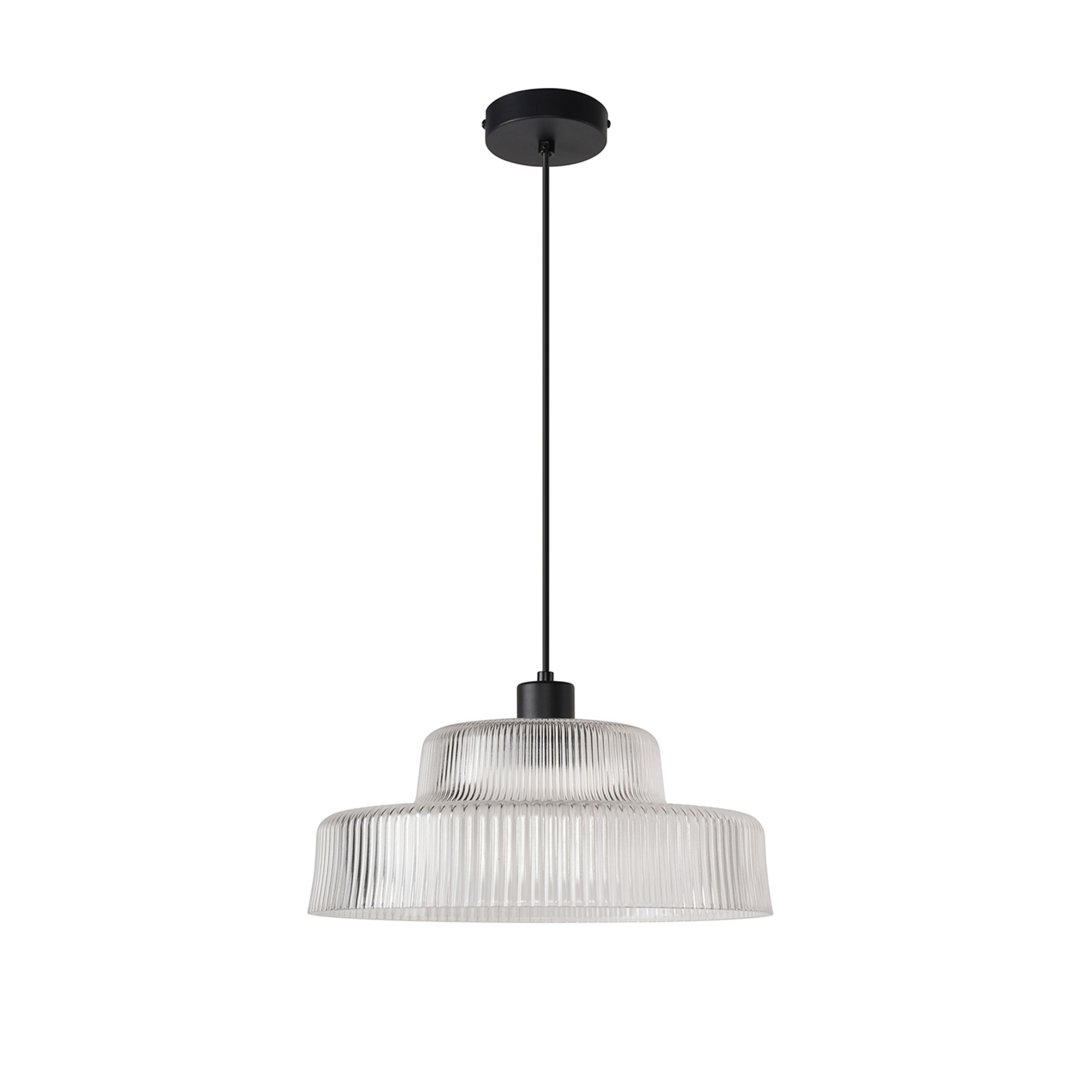 Lampada a sospensione Lorenzo trasparente/nera Ø 35 cm - COREP SAS