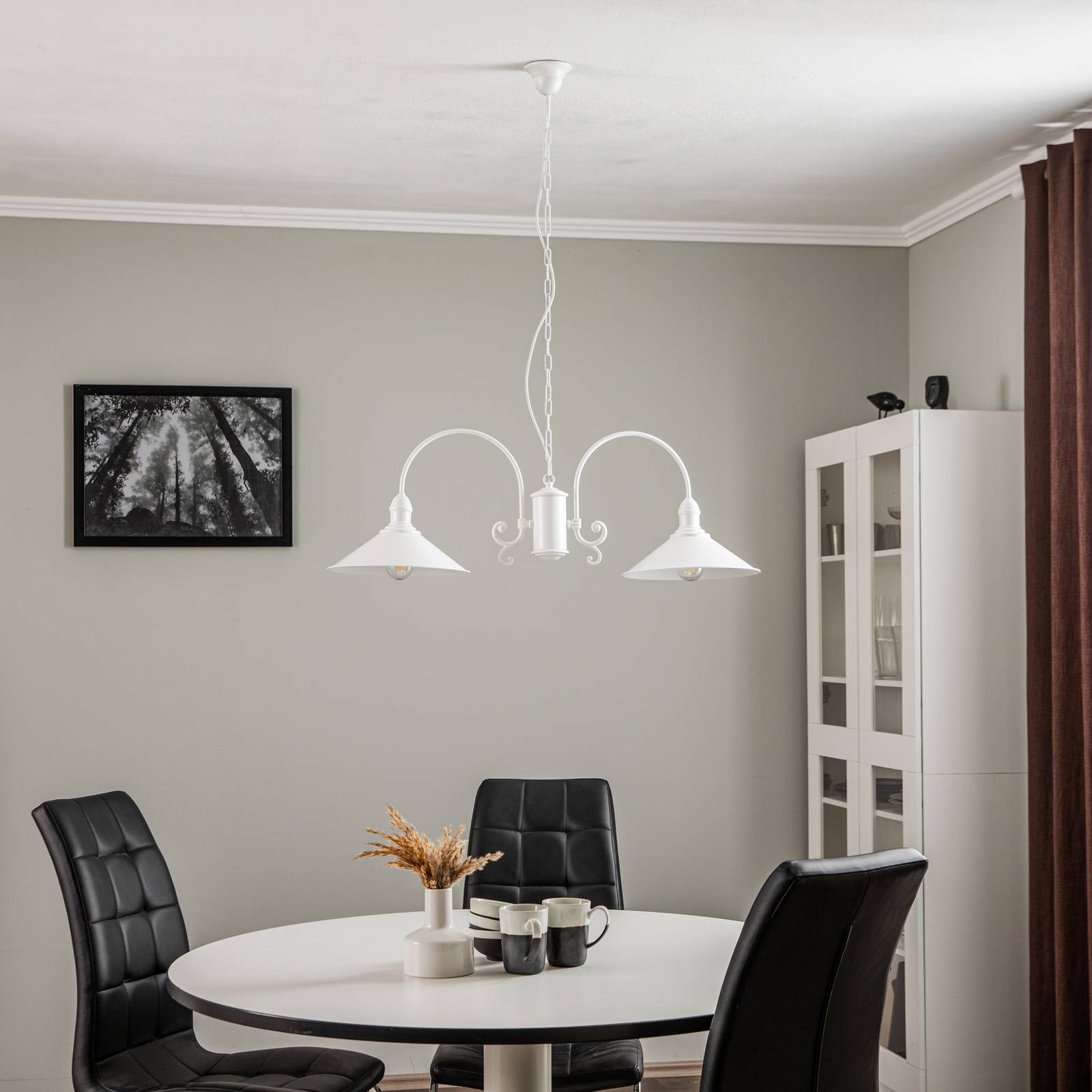 Lampa wisząca Elmo, 2-punktowa, biała