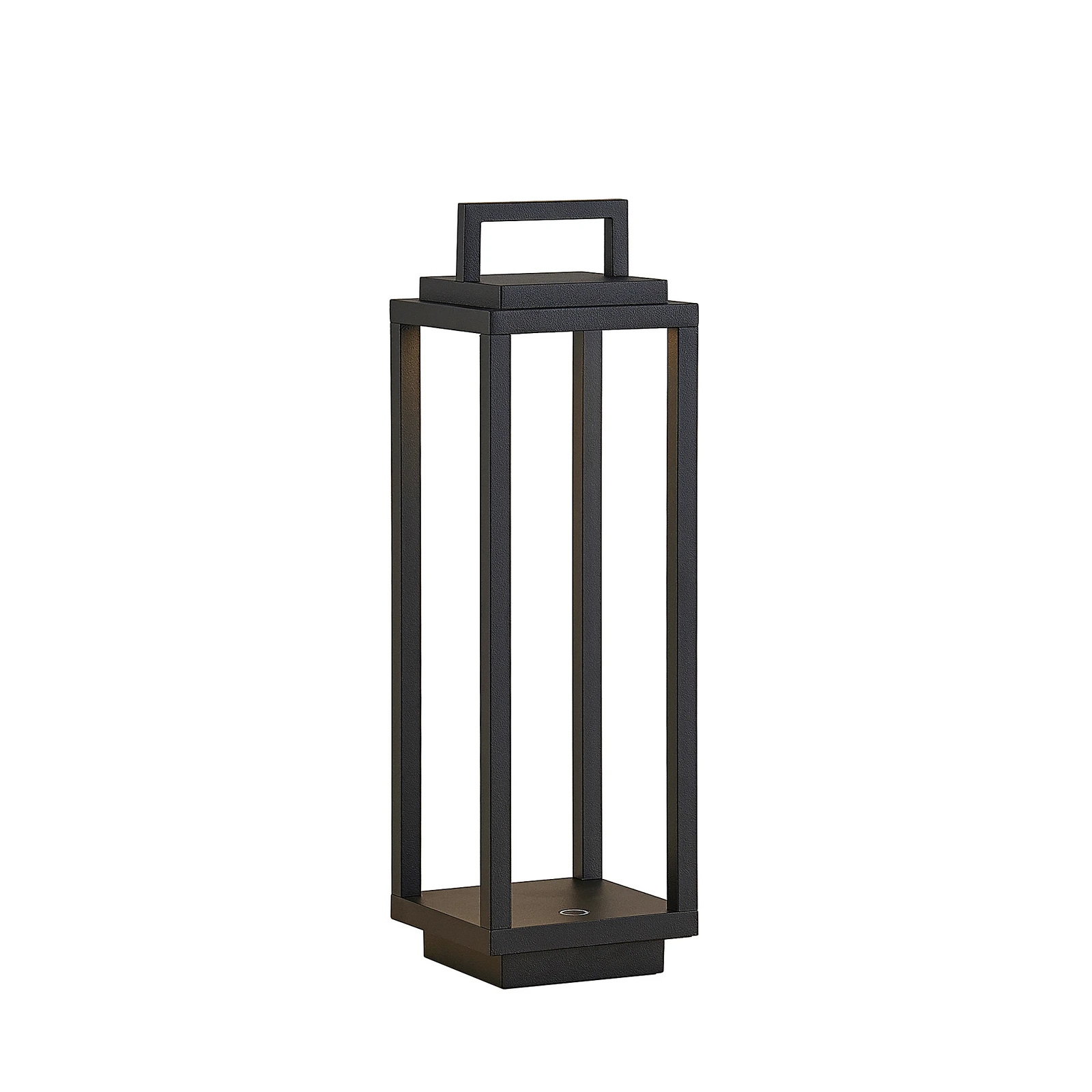 Luz de exterior LED Lucande Mirina, preto, bateria recarregável, regulador