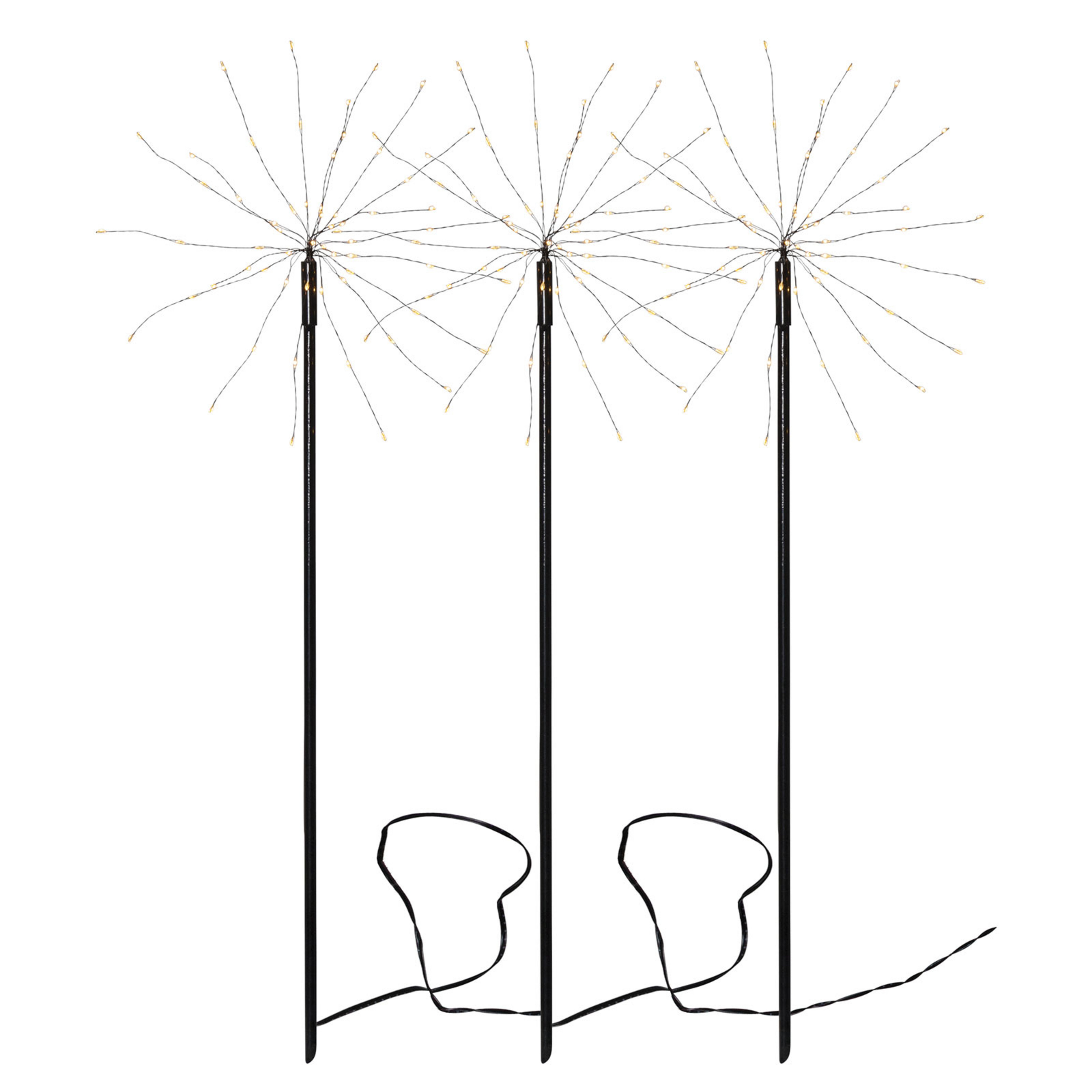 LED-Dekoleuchte Firework Outdoor, 3er-Set warmweiß