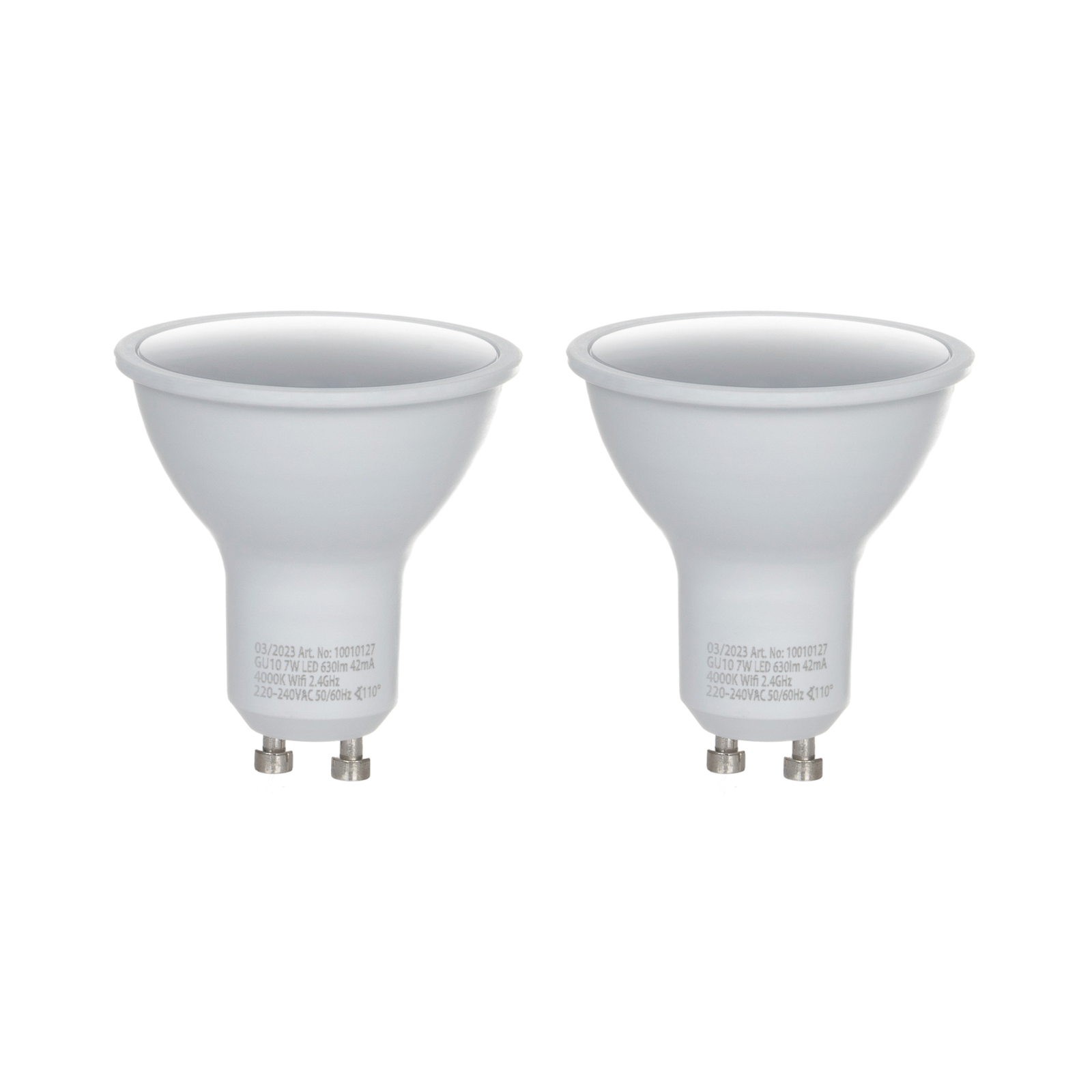 LUUMR Smart LED, set of 2, GU10, plastic, 7W, opal, 840, Tuya