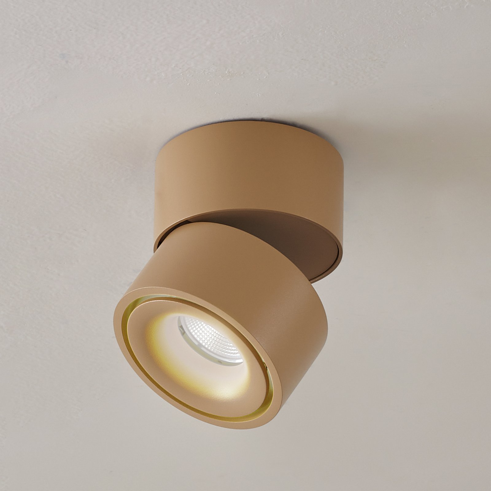 Spot pour plafond LED Arcchio, marron, à 1 lampe, 8,9 W