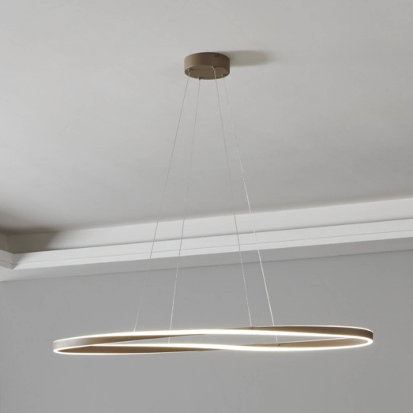 Żyrandol LED EGLO CAMEROTA, beżowa, 111 x 38 cm, z pilotem