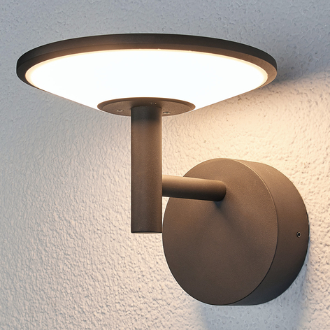 Anthrazitfarbene LED-Außenwandleuchte Fenia