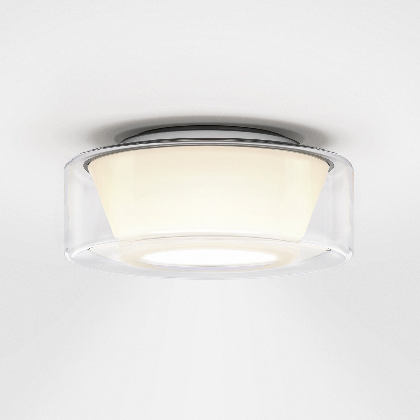 Serien Lighting serien.lighting Curling M plafon 927 sticlă/conică - Camera de zi / sufragerie - design - aluminiu lustruit transparent alb opal
