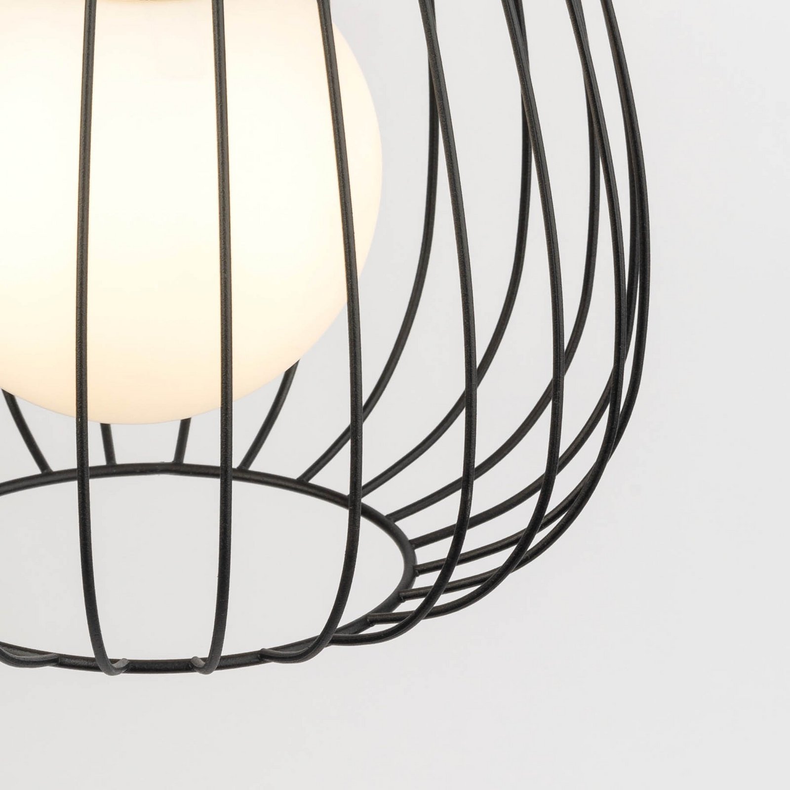 Suspension Bell, à 2 lampes, noir/doré/blanc