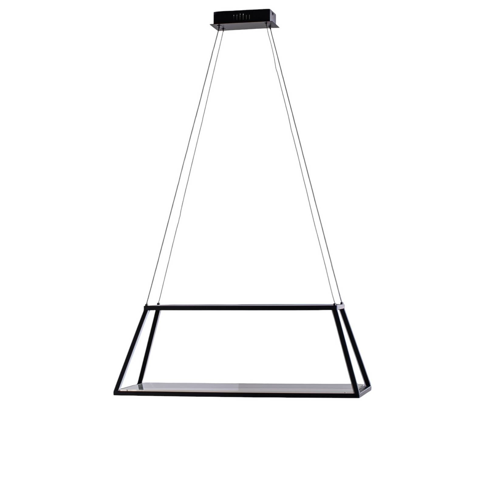 Lucande LED-Hängeleuchte Mensola, schwarz, Alu, 75 cm