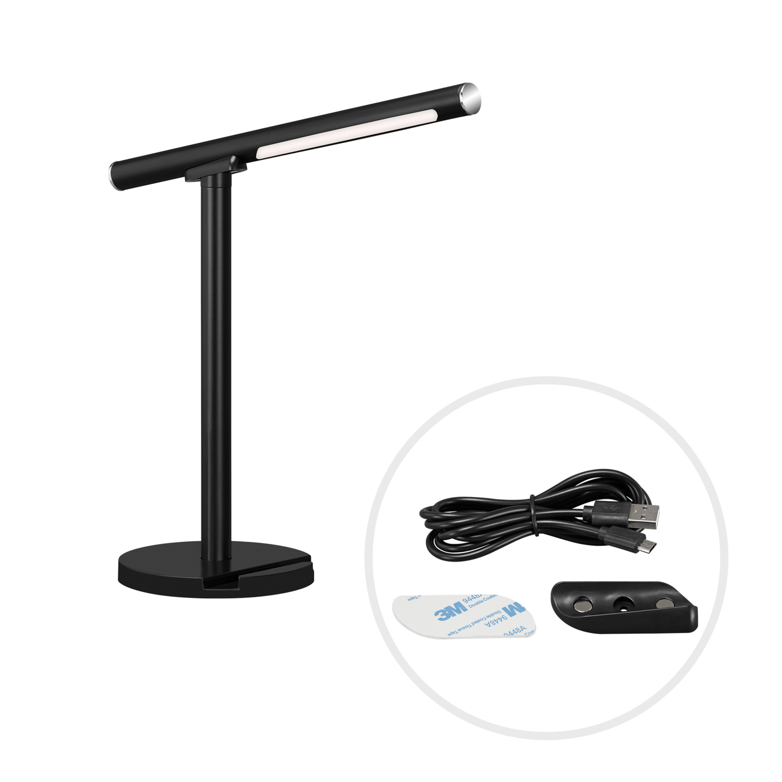 LED-bordslampa Everywhere, USB med batteri, svart