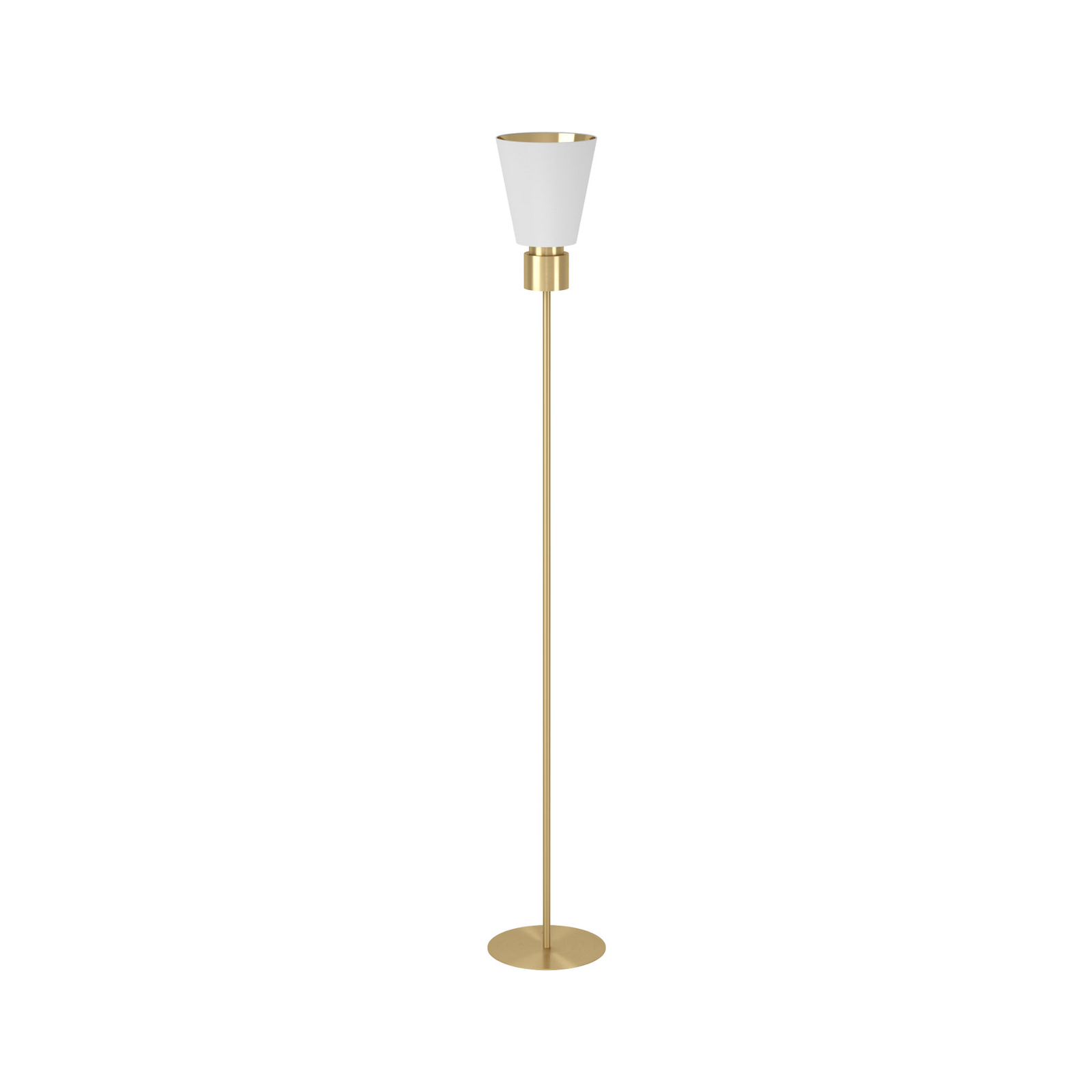 Lampadaire Aglientina, laiton/blanc, à une lampe