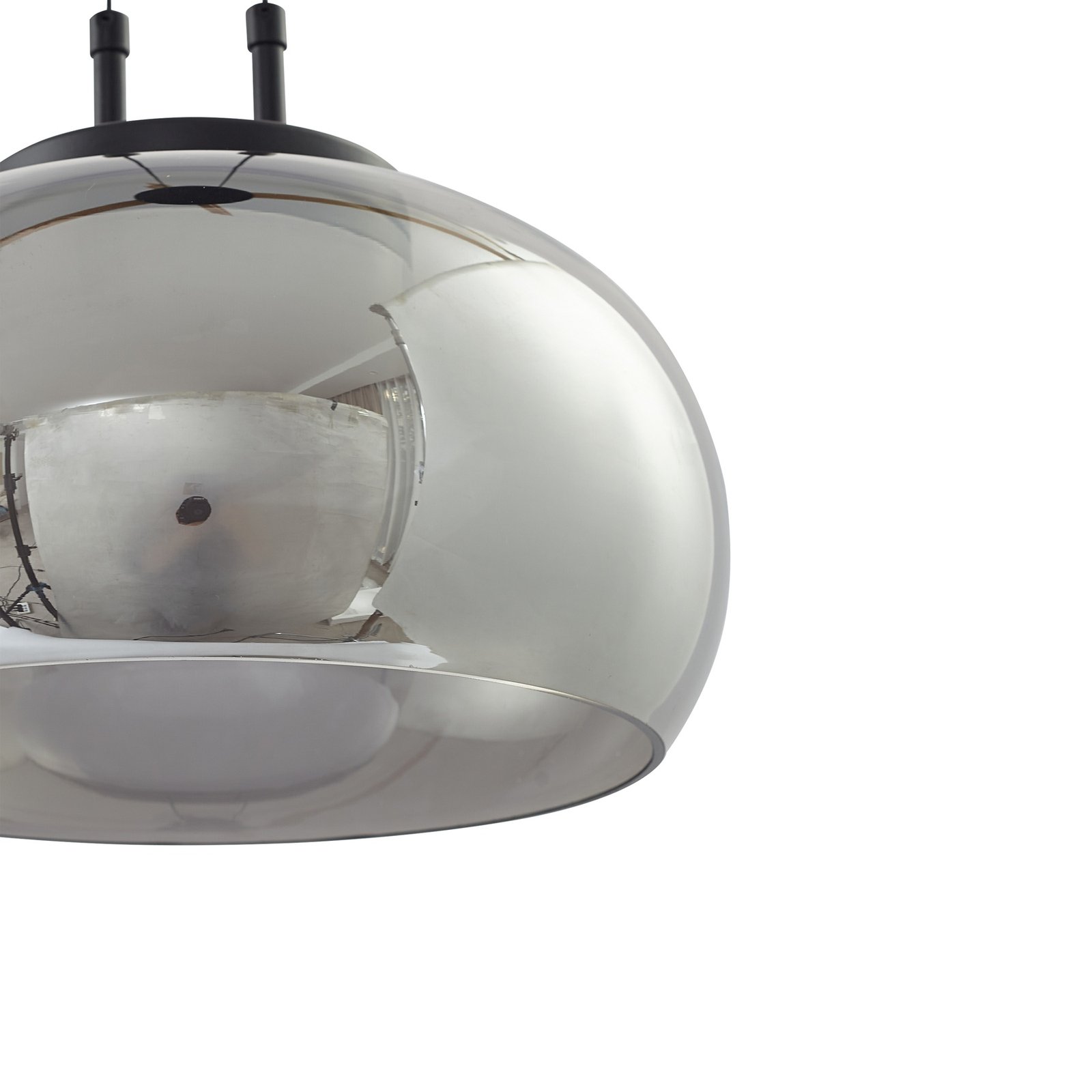 Lucande hanglamp Dain, 1-lamp, rookgrijs, glas