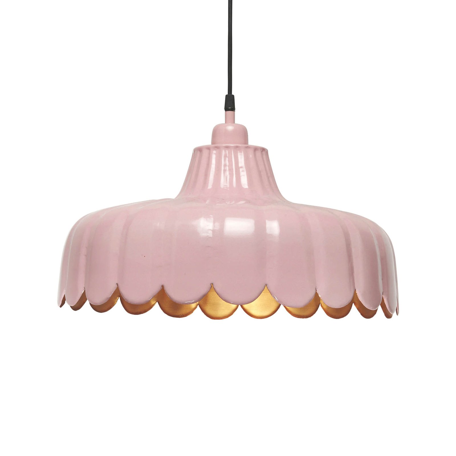 PR Home hængelampe Wells, pink/guld, Ø 43 cm, metal