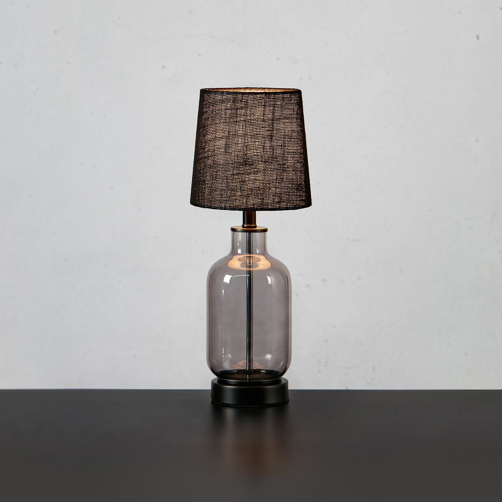 Costero tafellamp, rookgrijs/zwart, 43 cm