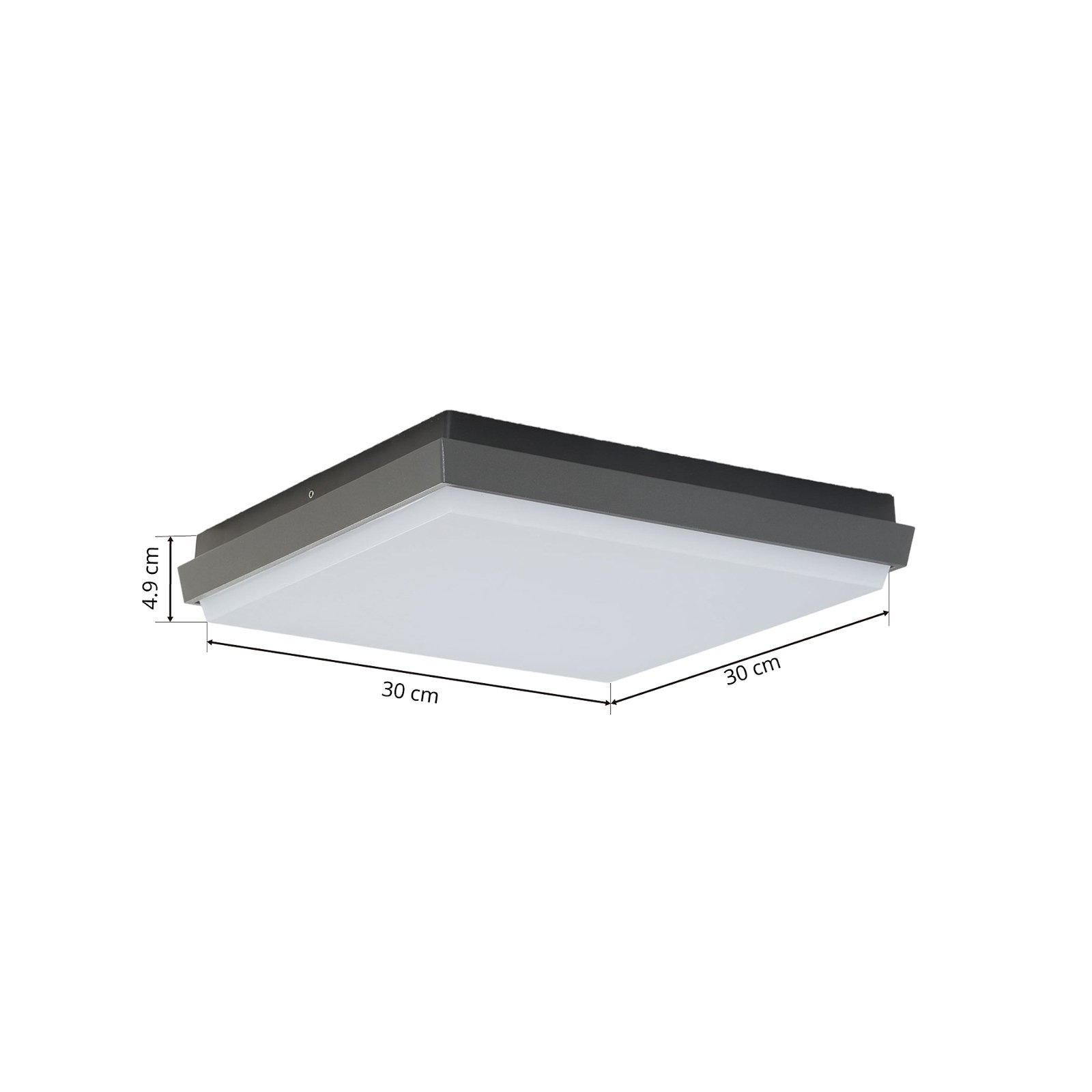 Amra LED Square Außen Deckenleuchte 30 Dark Grey - Lucande