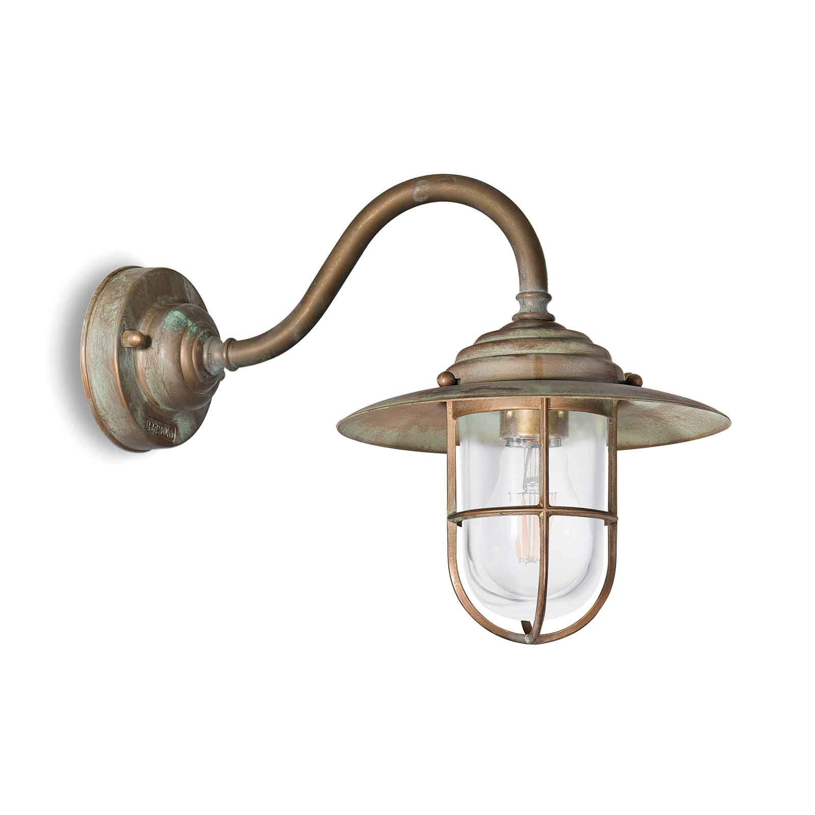 Chalet 140 outdoor wall lamp antique brass/clear