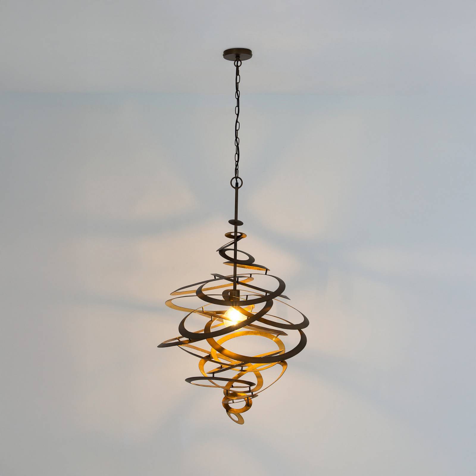 Hængelampe CIRCULARIATA, guld/bronze, Ø 67 cm, metal, E27