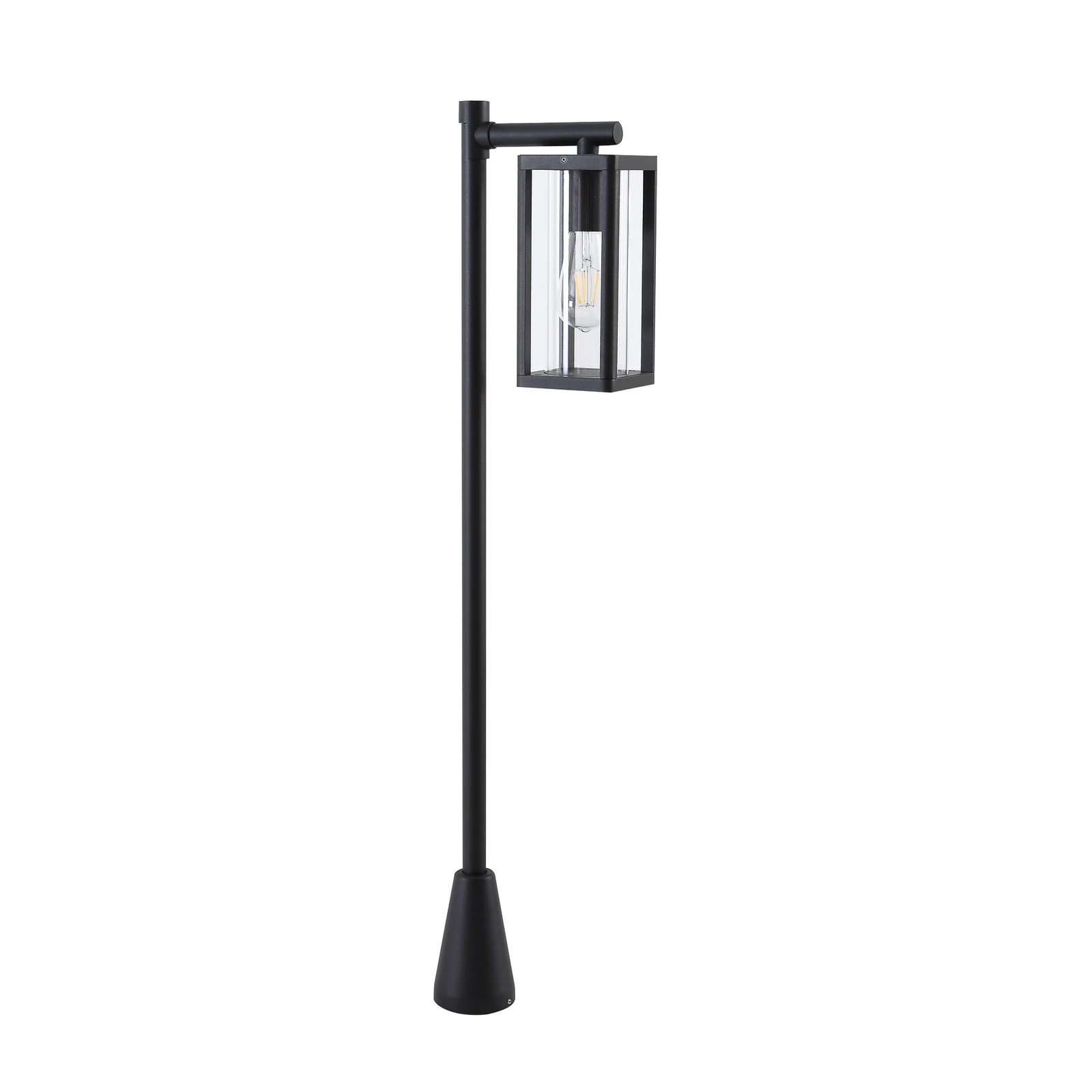 Lucande Siveta väglampa, 100 cm hög, svart, E27, IP65