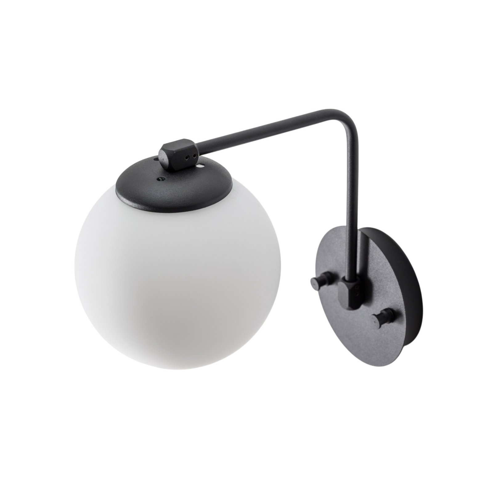 Aplique de pared Daisy, negro, cristal, altura 22 cm, E27