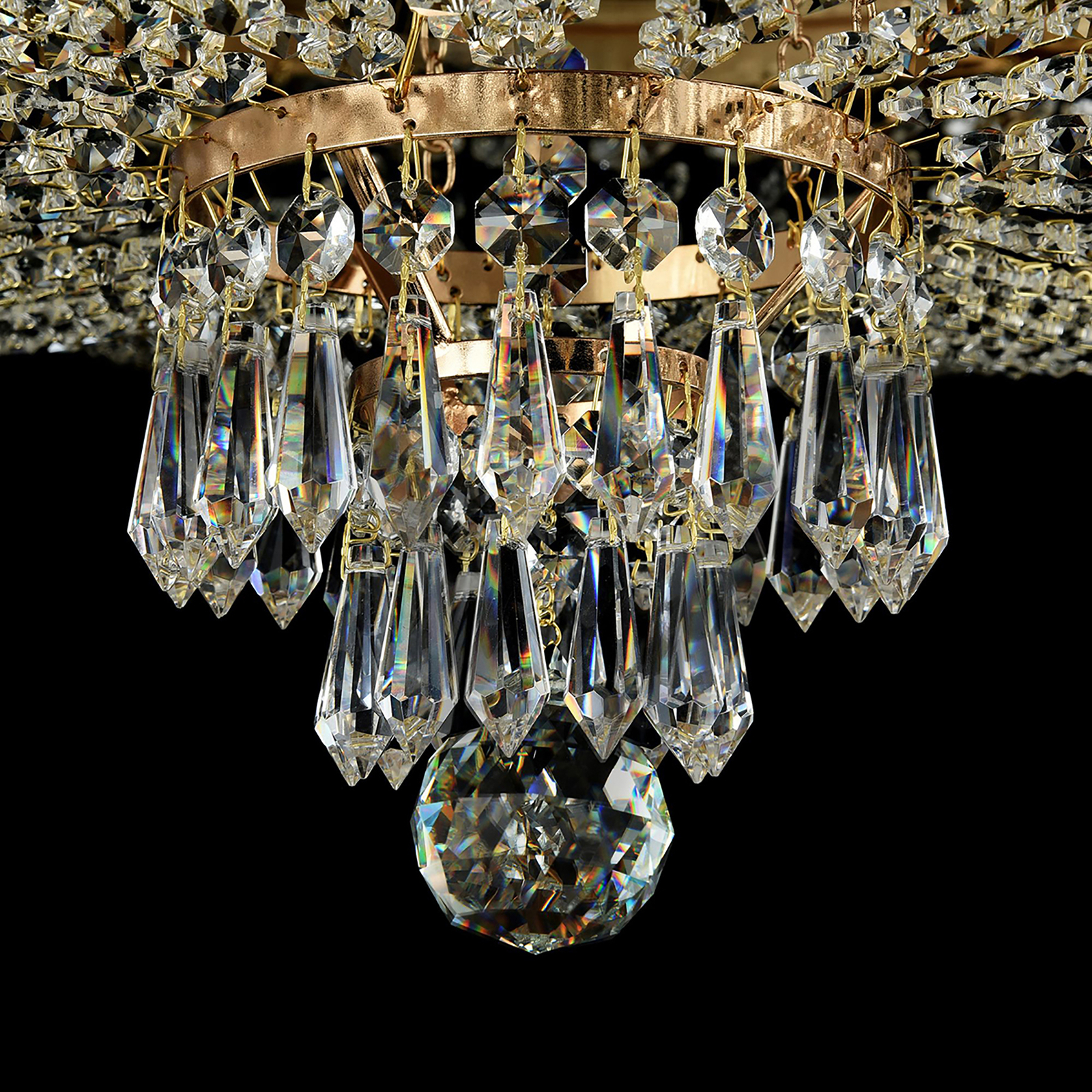 Maytoni Palace chandelier, crystal lampshade