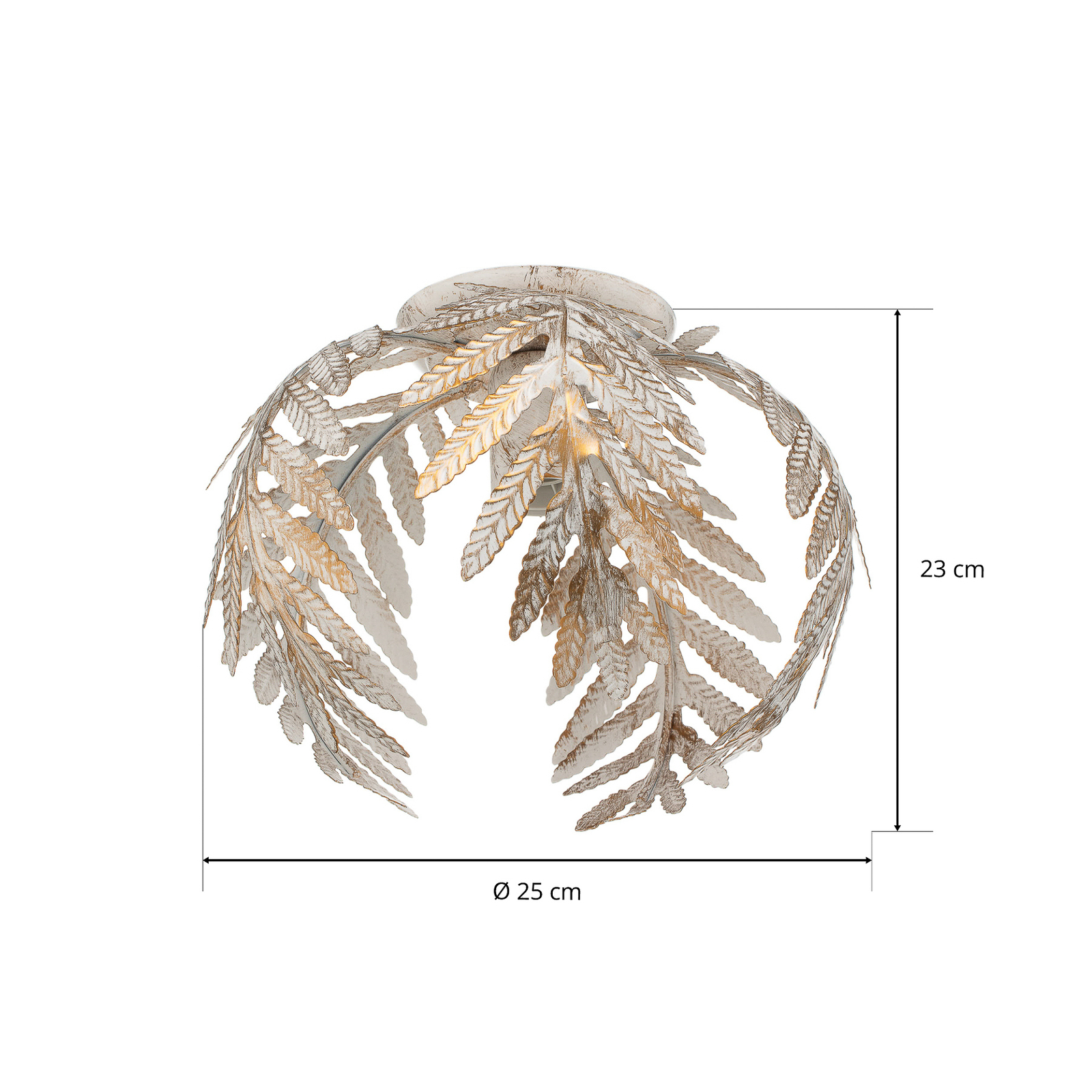 Felce ceiling light as a fern, ivory, Ø 25 cm