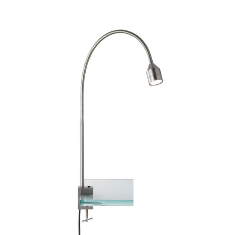 Lovi LED clip-on light with switch, nickel