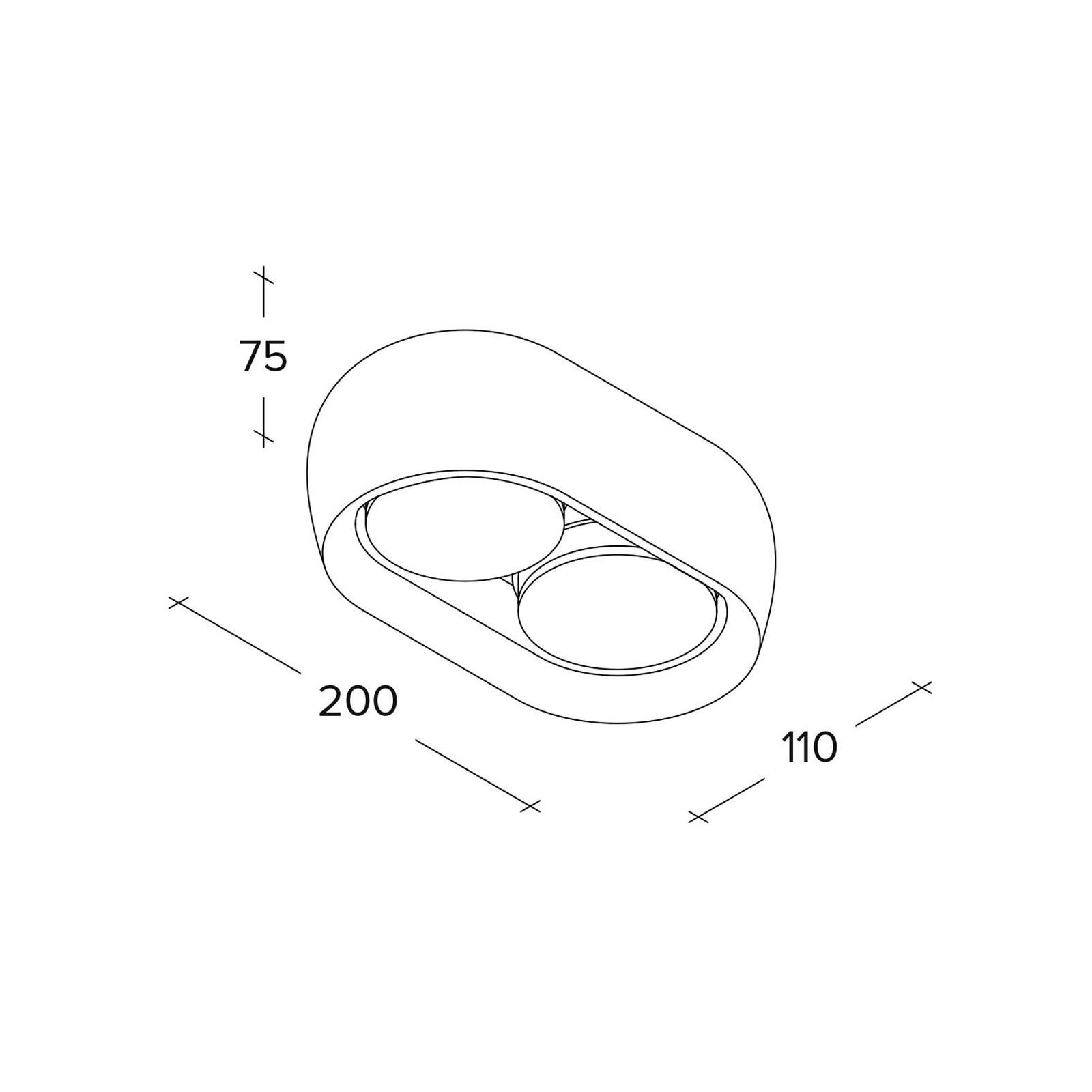 TECNICO by Sforzin Mysia taklampa 2 lampor 20 cm vit gips GX53