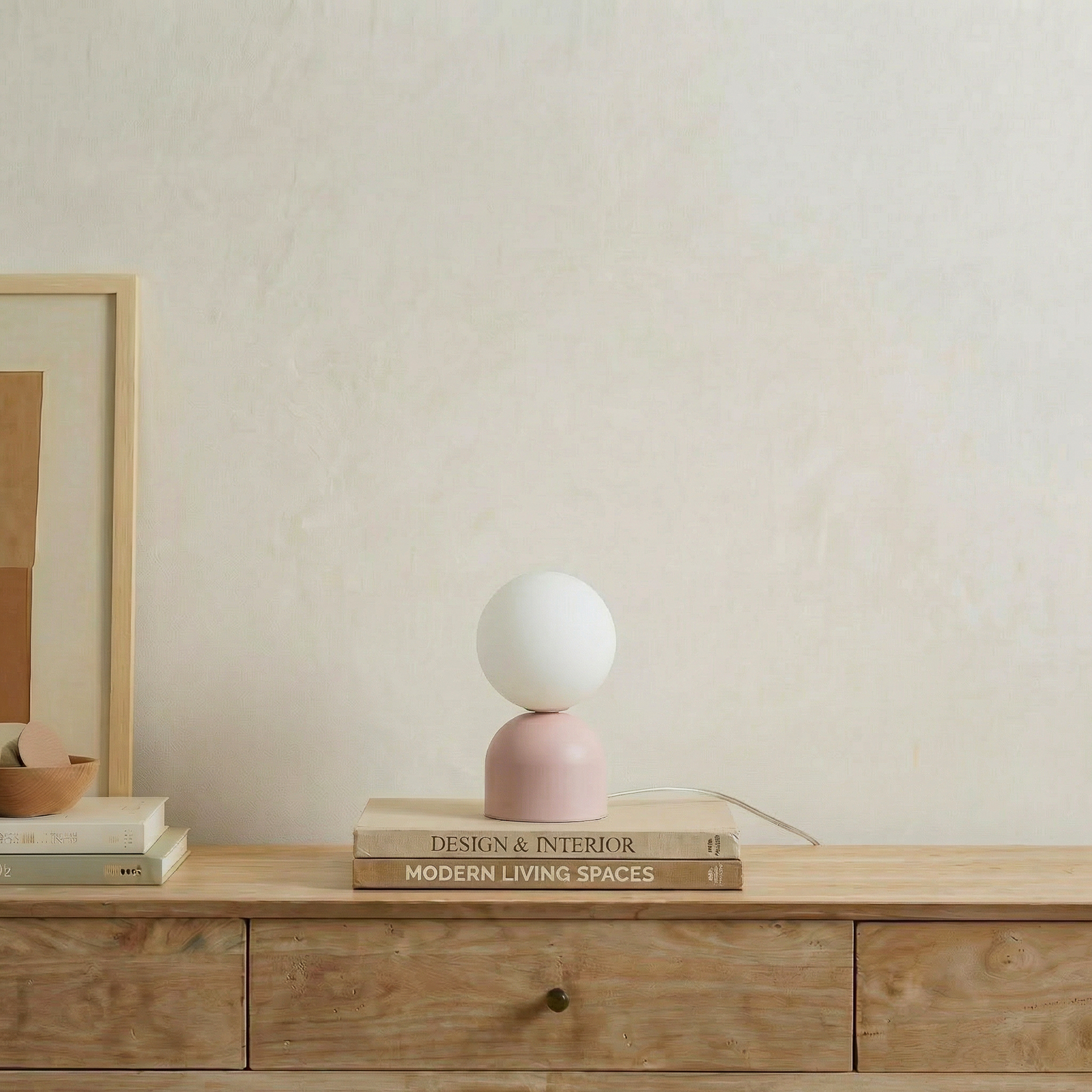 Lámpara de mesa Miki, rosa, cristal, altura 21 cm, G9