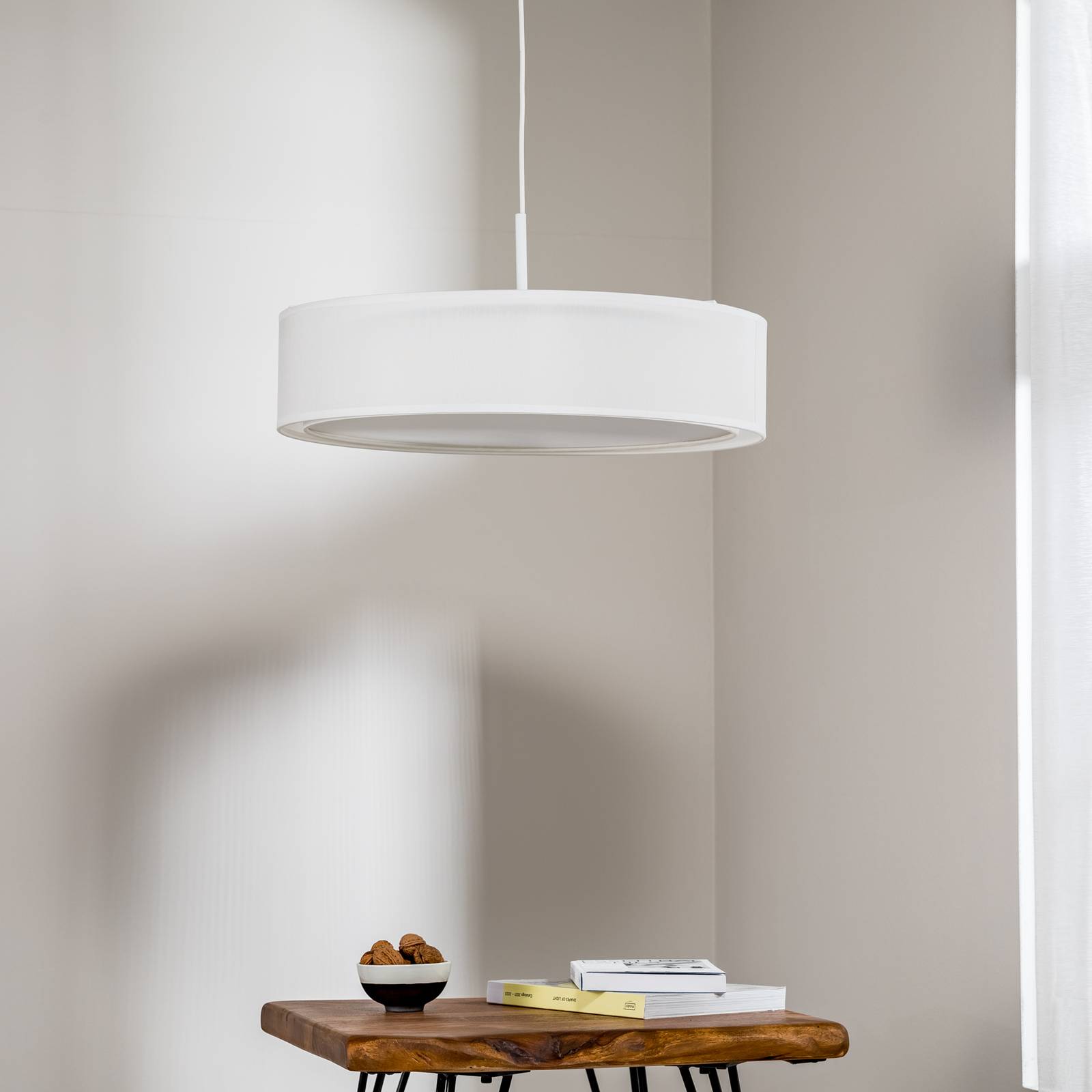 Lampa wisząca Mist, biała, Ø 56 cm