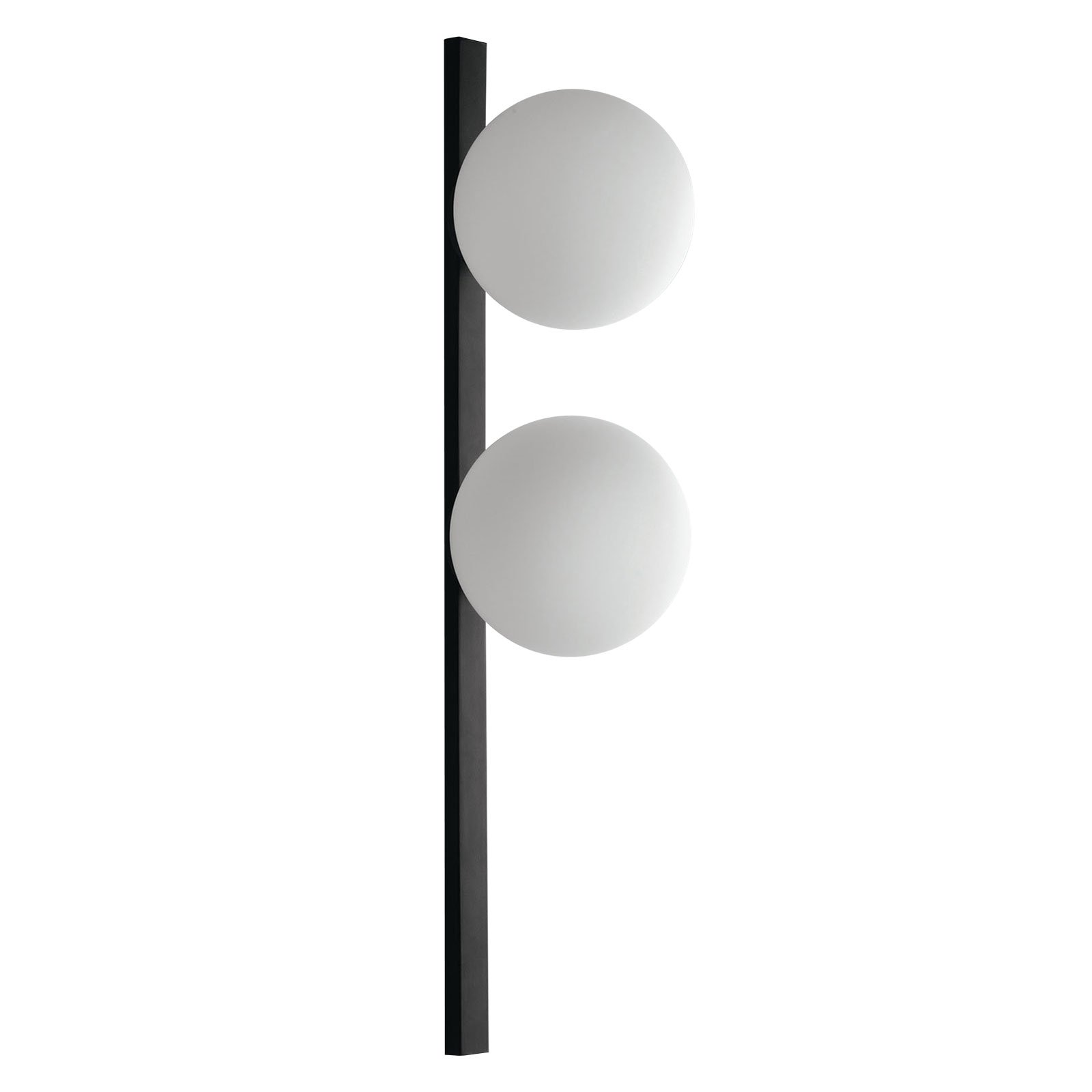 Pluto wall light in black and white, 2-bulb