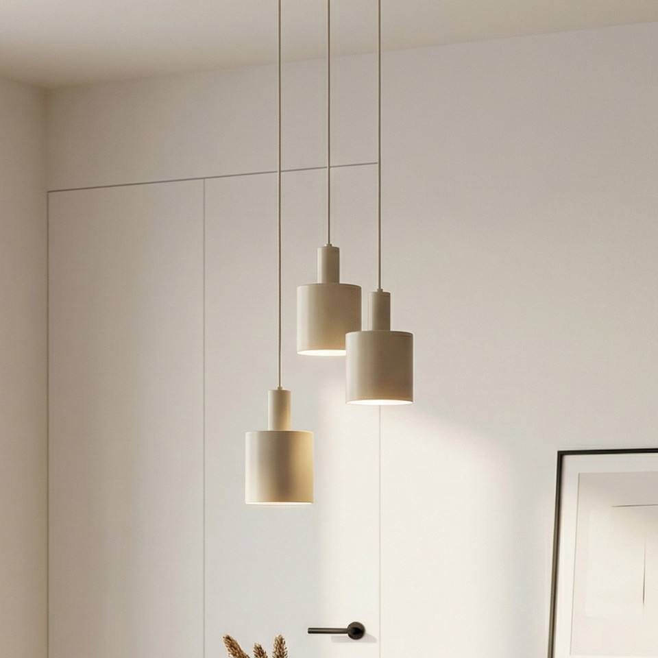 Lindby Ovelia 3 Round Taklampa, beige från Lindby