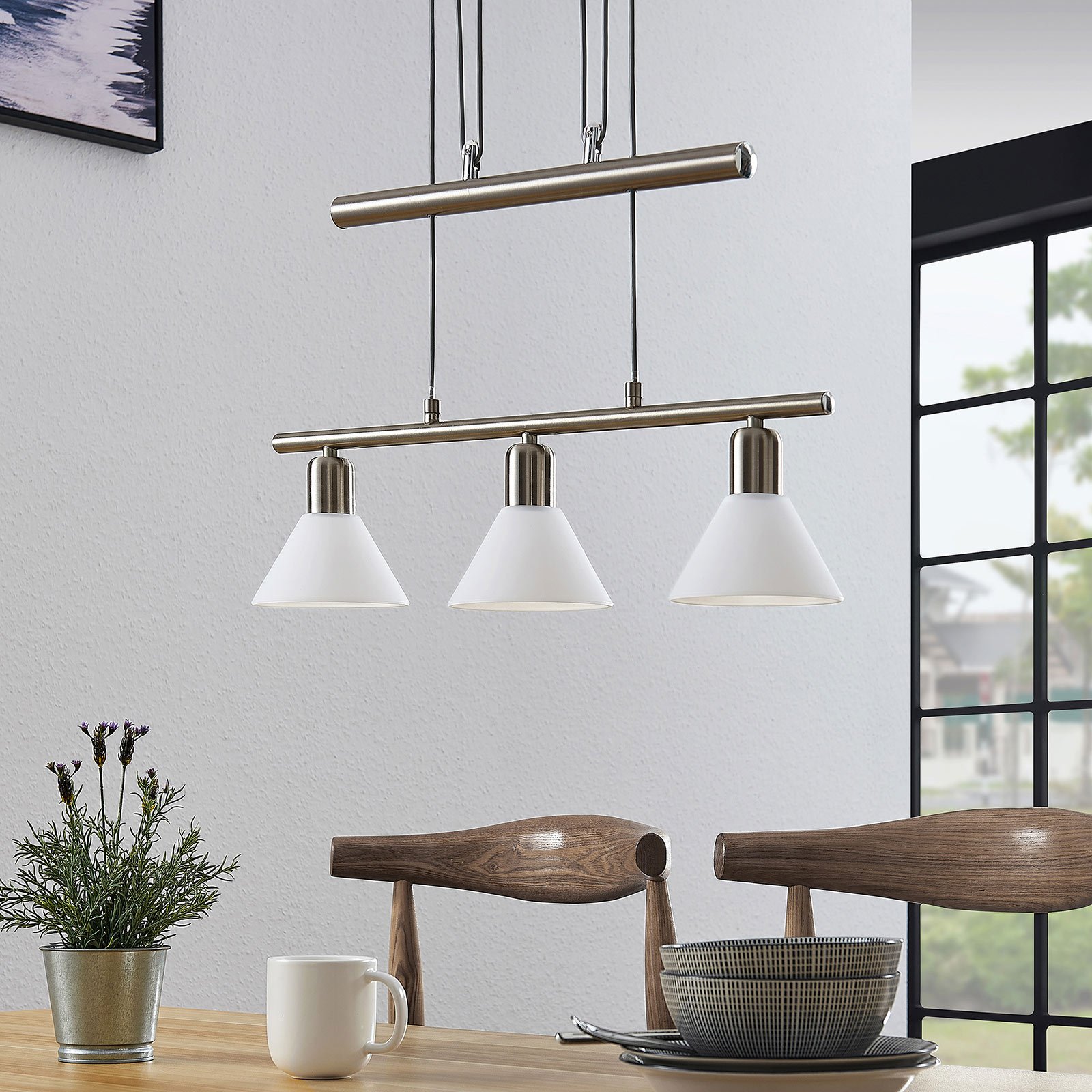 Delira 3 Taklampa Nickel - Lindby