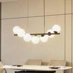 Lucande hanglamp Isandro, zwart / opaal, 7-lamps