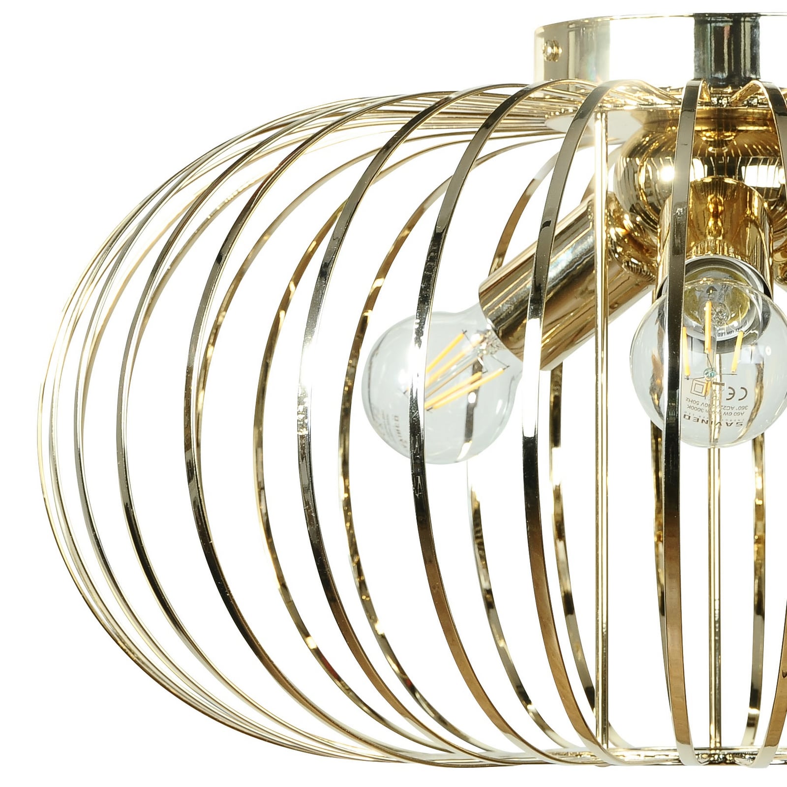 Φωτιστικό οροφής Globe, χρυσό χρώμα, Ø 51 cm, 3 λάμπες, E27